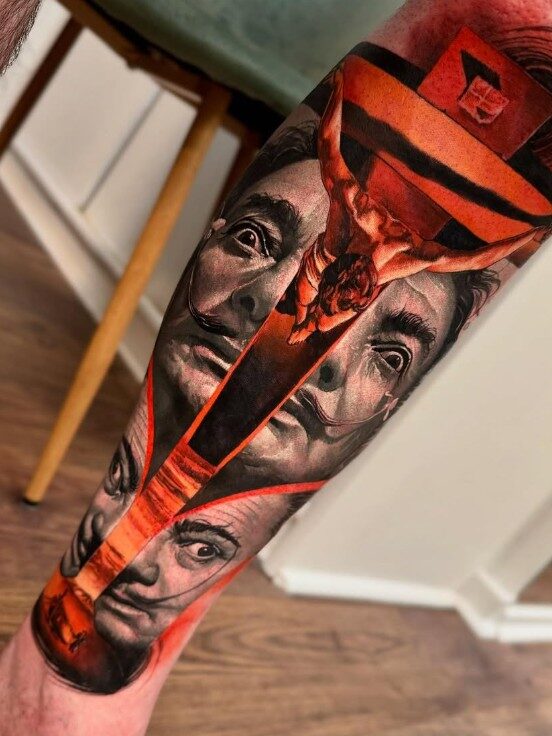Calf Tattoo | Straight Lines Tattoo