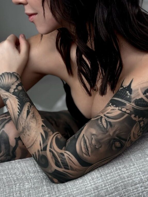 Full Body Suit Tattoo | Straight Lines Tattoo