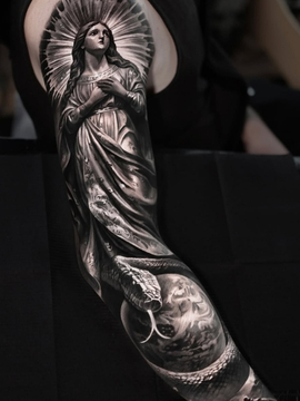 Angelic Symbolism Tattoo | Straight Lines