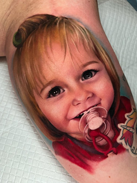 Best Colour Family Portrait Tattoo | Straight Lines Tattoo