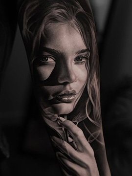 Best Female Portrait Tattoo | Straight Lines Tattoo