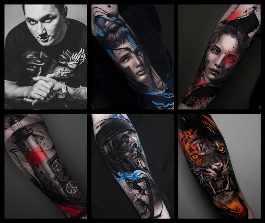 Aleks, Straight Lines Tattoo